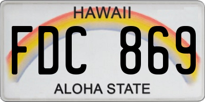 HI license plate FDC869