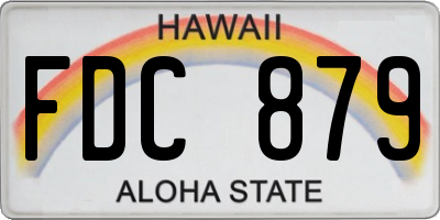 HI license plate FDC879
