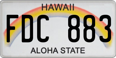 HI license plate FDC883