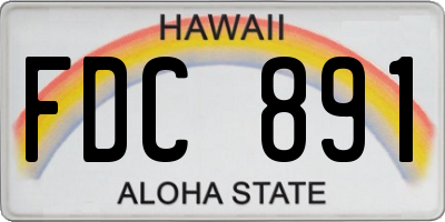 HI license plate FDC891