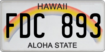 HI license plate FDC893