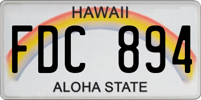 HI license plate FDC894