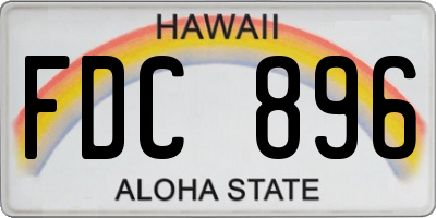 HI license plate FDC896