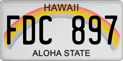 HI license plate FDC897