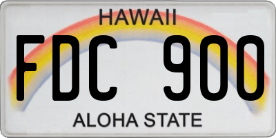 HI license plate FDC900