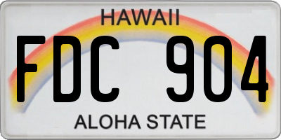 HI license plate FDC904