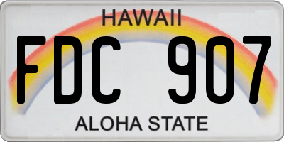 HI license plate FDC907