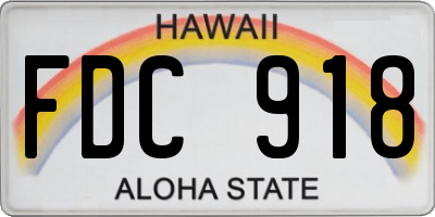 HI license plate FDC918