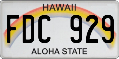 HI license plate FDC929