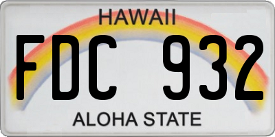 HI license plate FDC932