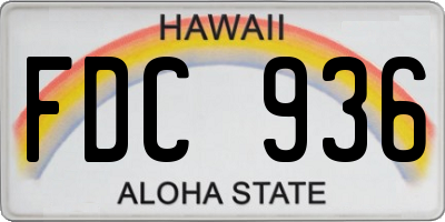 HI license plate FDC936