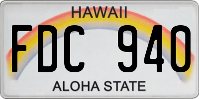 HI license plate FDC940