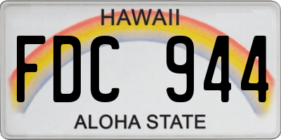 HI license plate FDC944