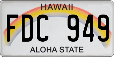 HI license plate FDC949