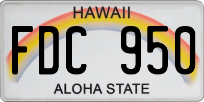 HI license plate FDC950
