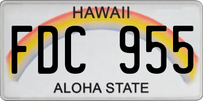 HI license plate FDC955