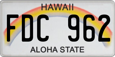 HI license plate FDC962