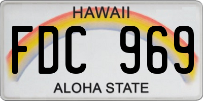 HI license plate FDC969