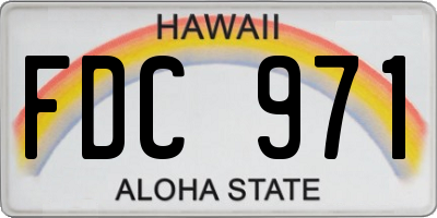 HI license plate FDC971