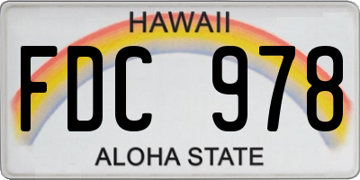 HI license plate FDC978