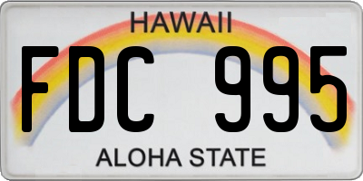 HI license plate FDC995