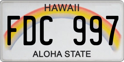 HI license plate FDC997