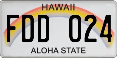 HI license plate FDD024