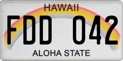 HI license plate FDD042