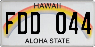 HI license plate FDD044