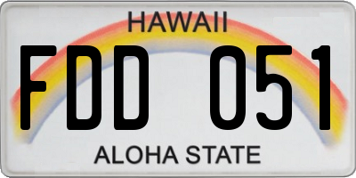 HI license plate FDD051