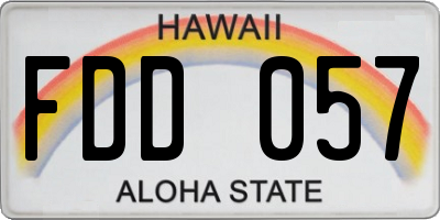 HI license plate FDD057