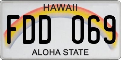 HI license plate FDD069