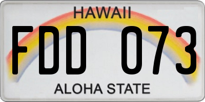 HI license plate FDD073