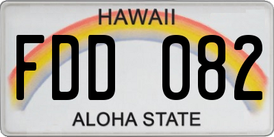 HI license plate FDD082
