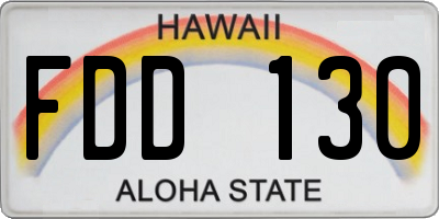 HI license plate FDD130