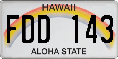 HI license plate FDD143