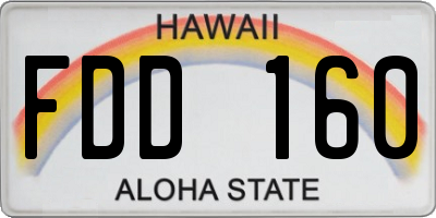 HI license plate FDD160