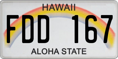 HI license plate FDD167