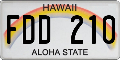 HI license plate FDD210