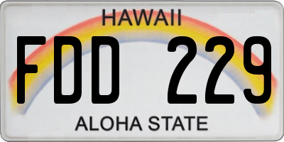 HI license plate FDD229