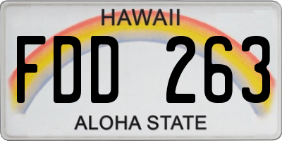 HI license plate FDD263