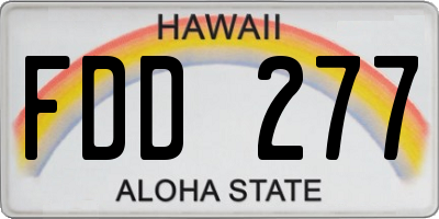 HI license plate FDD277