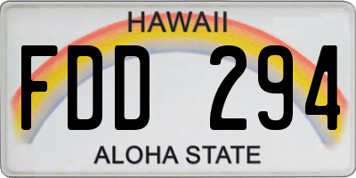 HI license plate FDD294
