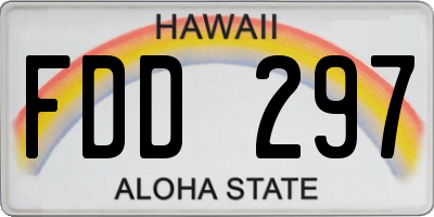 HI license plate FDD297