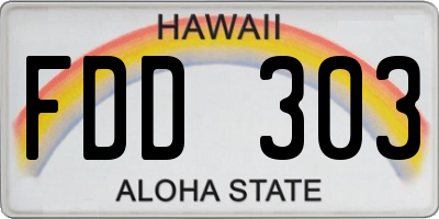 HI license plate FDD303