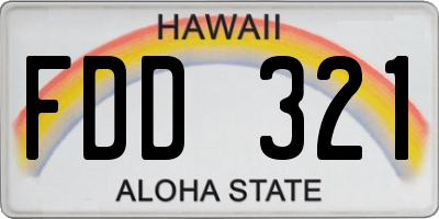 HI license plate FDD321