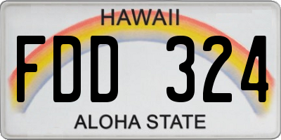 HI license plate FDD324