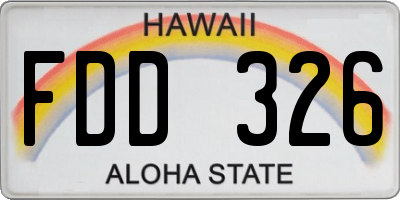 HI license plate FDD326