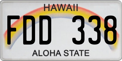 HI license plate FDD338