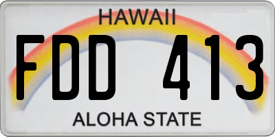 HI license plate FDD413